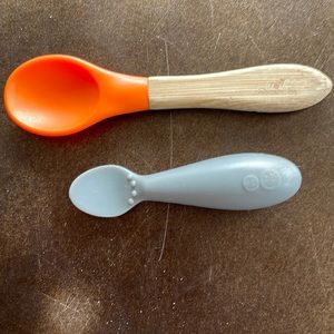 Two silicone baby spoons